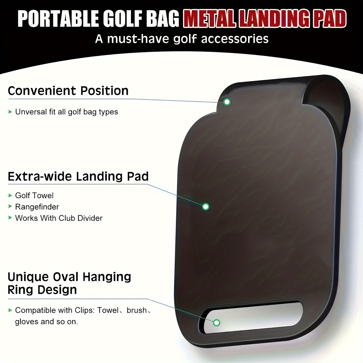 Golf Equipment Stores - Bantalan Pendaratan Tas Golf Magnetik (9*8Cm)